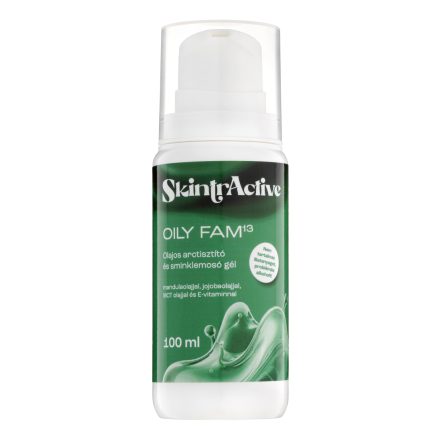 SkintrActive Oily Fam olajos arctisztító és sminklemosó gél MCT olajjal és E-vitaminnal, 100 ml